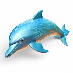 3D illustration of a dolphin shape