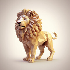 3d illustration of a lion shape