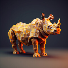 3D illustration of rhino shape