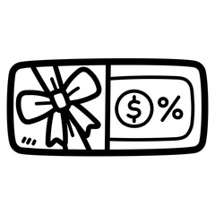 voucher line icon style