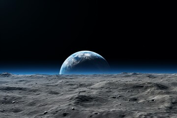 Naklejka na ściany i meble Generative AI, a view of planet earth from the moon