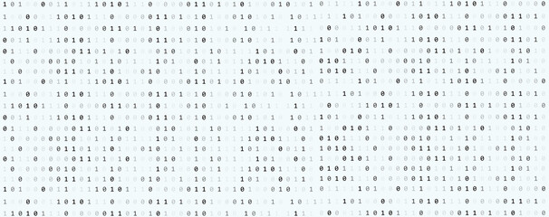 Binary Code backgrounds, a sequence of zero and one, black numbers, on a white background. Numbers of the computer matrix. The concept of coding and cybersecurity