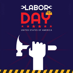 Vector labor day post banner template background design for social media