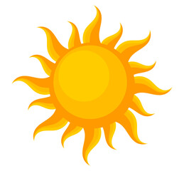 Summer sun symbol, design element illustration on white background. - 622599841