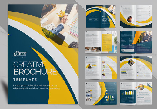 Multipurpose Business Brochure Layout With Yellow Vector Accents