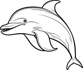 Dolphin coloring pages vector animals