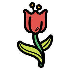 botanical filled outline icon style