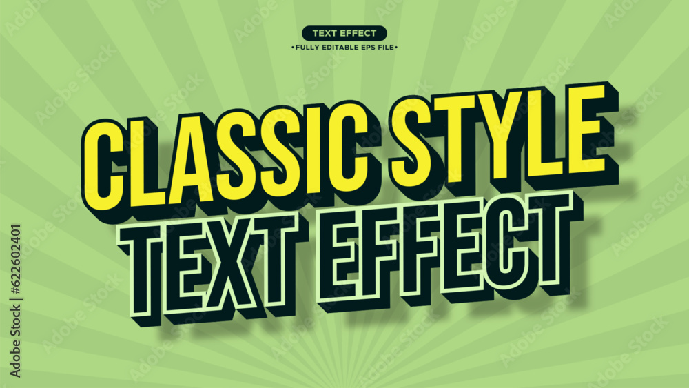Poster classic and old style text effect for headline and tittle. fully editable text and font