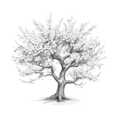 pink blooming cherry blossom tree ai generated