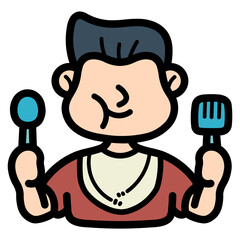 eat filled outline icon style