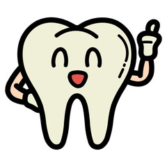 tooth filled outline icon style