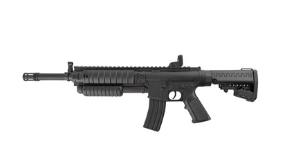 Assault rifle isolated on white background with clipping path