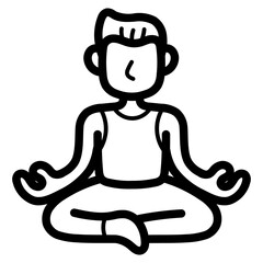 meditation line icon style