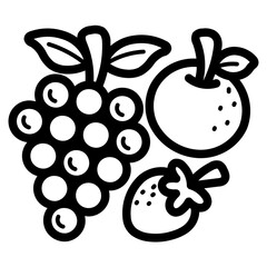 fruits line icon style