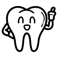 tooth line icon style