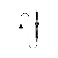 Soldering iron pen in black fill color icon, trendy style vector illustration. Editable graphic resources for many purposes.