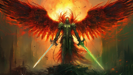 archangel warrior with sword.