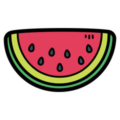 Watermelon filled outline icon style
