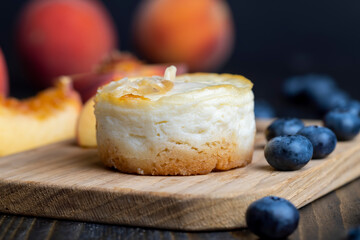 Mini cheesecake cake with fruit blueberry filling
