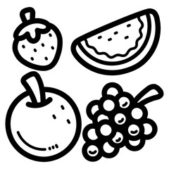 fruit line icon style