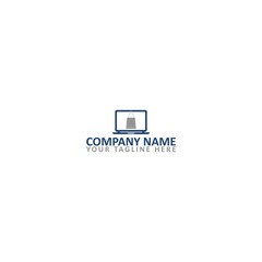 Laptop and Shopping Bag logo template