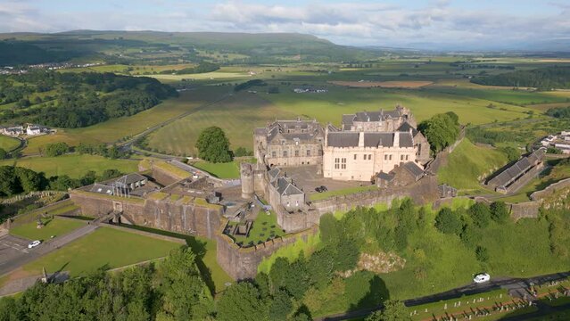 Aerial drone video of Stirling Castle