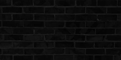 Black brick wall, brickwork background for design. Old black brick wall texture background, brick wall texture for for interior or exterior design backdrop, vintage dark tone.