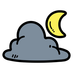cloudy filled outline icon style