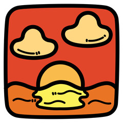 sunrise filled outline icon style