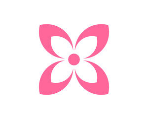 Pink Abstract flower vector logo