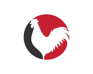 Chicken silhouette inside the circle logo