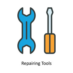 Repairing Tools Vector  Fill outline Icon Design illustration. Kitchen and home  Symbol on White background EPS 10 File