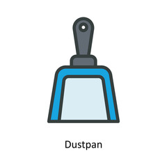 Dustpan Vector  Fill outline Icon Design illustration. Kitchen and home  Symbol on White background EPS 10 File