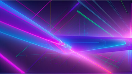 Obraz premium abstract futuristic background with gold PINK blue glowing neon moving high-speed wave lines and bokeh lights. Data transfer concept Fantastic wallpaper - Generative AI