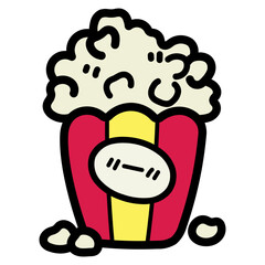 popcorn filled outline icon style