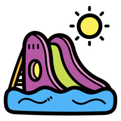 Water Slide filled outline icon style