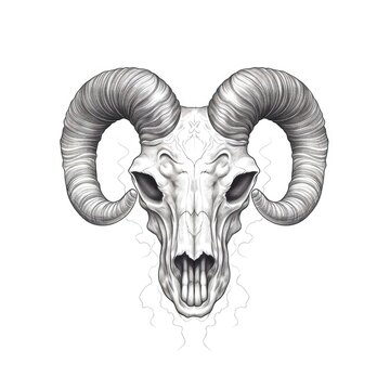 head skull ram horn ai generated
