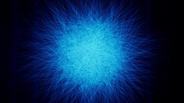 a cloud like a hedgehog animation spinning on a black background. Neurons are connected like the internet to each other and work together. Industrial background for development concept