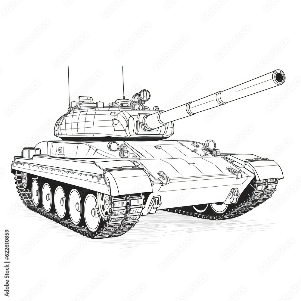 Wall mural army Tank ai generated