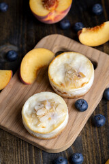 Mini cheesecake cake with fruit blueberry filling