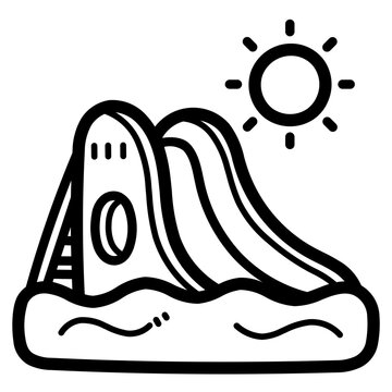recommend clip art: Water Slide line icon style