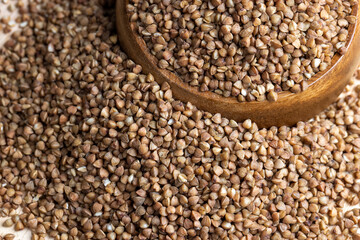 A large amount of harvested buckwheat