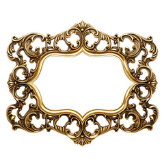 Baroque-style picture frame in golden color. Elegant and luxurious design 1