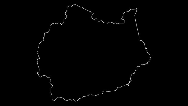 Kono district map of Sierra Leone outline animation