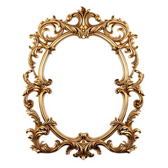 Baroque-style picture frame in golden color. Elegant and luxurious design 7