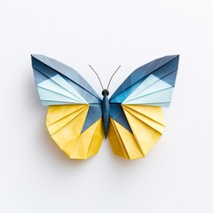 butterfly origami on white background