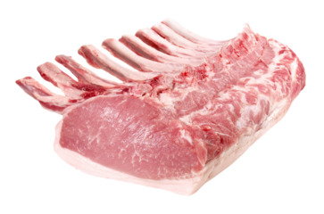 Pork Meat Loin with Bones - Transparent PNG Background