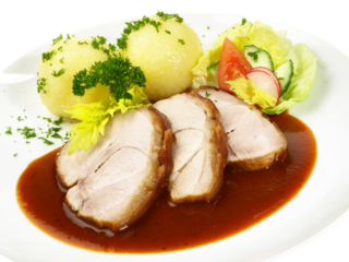 Schweinebraten mit Kartoffelknödel - Transparent PNG Background