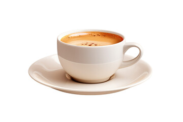white cup of cappuccino isolated on transparent background - obrazy, fototapety, plakaty