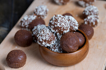 Chocolates with coconut sweet filling